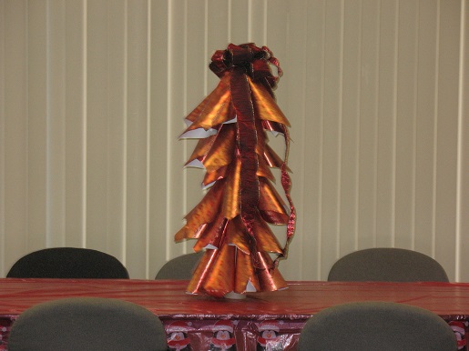 A small Christmas tree that was made for the party